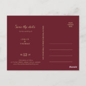 幾何学的金ゴールドグリッター赤トロピカル日付を保存 ポストカード (裏面)