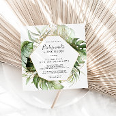 幾何学的金ゴールドグリーンブリデスメイドランチョンシャワー 招待状