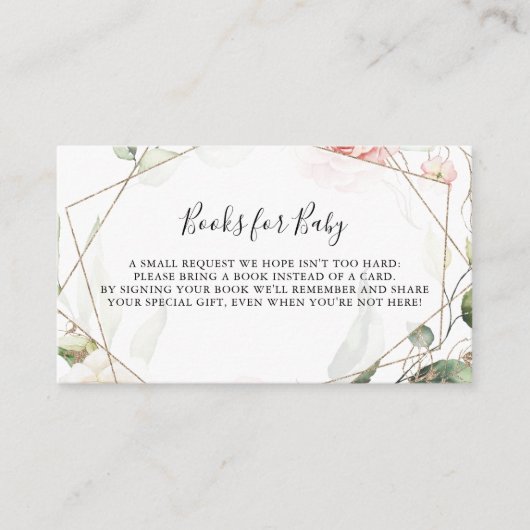 幾何学的金ゴールドグリーンベビーシャワー予約リクエスト エンクロージャーカード (正面)