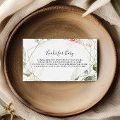 幾何学的金ゴールドグリーンベビーシャワー予約リクエスト エンクロージャーカード