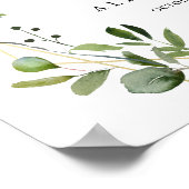 幾何学的金ゴールドグリーン婚約パーティウェルカムサイン ポスター (角)