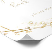 幾何学的金ゴールドグリーン秋ゲストブックサイン ポスター (角)