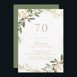 幾何学的金ゴールドグリーン秋70th誕生日パーティー 招待状<br><div class="desc">この幾何学的な金ゴールドの緑の秋70th誕生日パーティーの招待は、誕生日パーティーにモダン最適である。このデザインは、緑の金ゴールドを持つ美しい幾何学的なエレガントフレームを備え葉ている。</div>