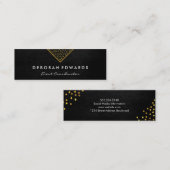 幾何学的金ゴールドスペックフェイクスレザー スキニー名刺 (正面/裏面)