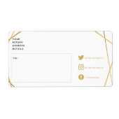 幾何学的金ゴールドソーシャルアイコン出荷ラベル ラベル (正面)