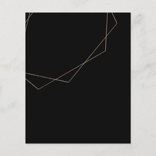 幾何学的金ゴールドタイポグラフィ写真の結婚予算 (裏面)