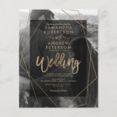 幾何学的金ゴールドタイポグラフィ写真の結婚予算 (正面)