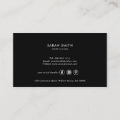 幾何学的金ゴールドトロピカルグリーンブラック 名刺 (裏面)