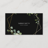 幾何学的金ゴールドトロピカルグリーンブラック 名刺 (正面)