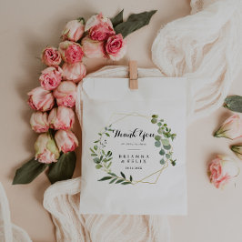 幾何学的金ゴールドトロピカルグリーン結婚サンキュー フェイバーバッグ