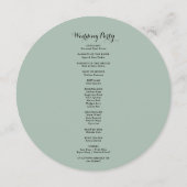 幾何学的金ゴールドトロピカルグリーン結婚式 プログラム (裏面)