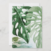 幾何学的金ゴールドトロピカルグリーン葉パーム結婚ズ 招待状 (裏面)