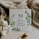 幾何学的金ゴールドトロピカルグリーン50th誕生日パーティー 招待状<br><div class="desc">この幾何学的な金ゴールドトロピカルグリーン50th誕生日パーティーへの招待は、の誕生日パーティシンプルーに最適である。デザインは美しい色彩の鮮やか緑の葉金ゴールドのジオメトリックフレームを飾る。</div>