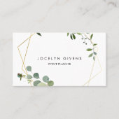 幾何学的金ゴールドトロピカルグリーン 名刺 (正面)