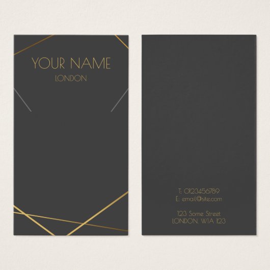 幾何学的金ゴールドネックレスまたはブレスレット表示カード (正面&裏面)