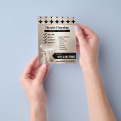 幾何学的金ゴールドハウスクリーニングサービスハウスキーピング チラシ (手)