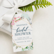 幾何学的金ゴールドパステルフローラブライダルシャワー