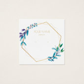 幾何学的金ゴールドフラワーリースイヤリング表示カード (正面)