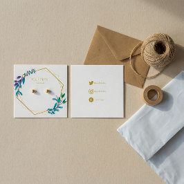 幾何学的金ゴールドフラワーリースイヤリング表示カード