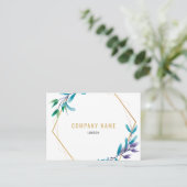 幾何学的金ゴールドフラワーリースソーシャル名刺 名刺 (スタンド正面)