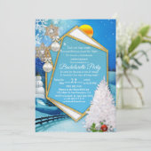 幾何学的金ゴールドフレームバチェロレッテ 招待状 (スタンド正面)