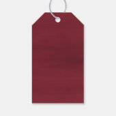 幾何学的金ゴールドフレームバーガンディ冬の花 ギフトタグ (裏面)