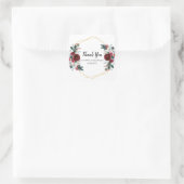 幾何学的金ゴールドフレームバーガンディ冬の花 スクエアシール (バッグ)