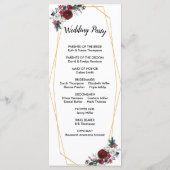 幾何学的金ゴールドフレームバーガンディ冬の花 プログラム (裏面)