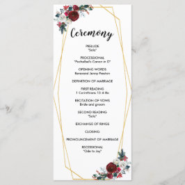 幾何学的金ゴールドフレームバーガンディ冬の花 プログラム