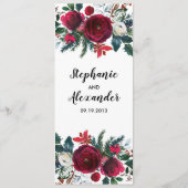 幾何学的金ゴールドフレームバーガンディ冬の花 メニュー (裏面)