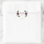 幾何学的金ゴールドフレームバーガンディ冬の花 ラウンドシール (バッグ)