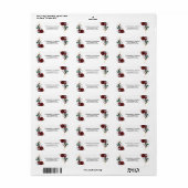 幾何学的金ゴールドフレームバーガンディ冬の花 ラベル (フルシート)