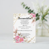 幾何学的金ゴールドフレームピンクフローラ宿泊施設 案内ポストカード (スタンド正面)