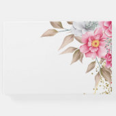 幾何学的金ゴールドフレームピンクフローラ ゲストブック (裏面)