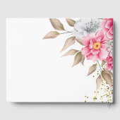 幾何学的金ゴールドフレームピンクフローラ ゲストブック (裏面)