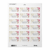 幾何学的金ゴールドフレームピンクフローラ ラベル (フルシート)