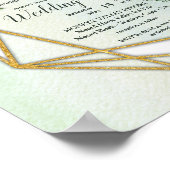 幾何学的金ゴールドフレームフラワーブーケ結婚ーズ ポスター (角)