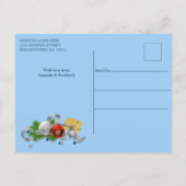 幾何学的金ゴールドフレーム感謝祭 インビテーションポストカード (裏面)