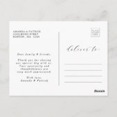 幾何学的金ゴールドフレーム赤面ピンクフローラありがとう ポストカード (裏面)