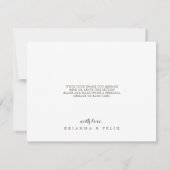 幾何学的金ゴールドブラウングリーンユーカリ結婚フラットズ サンキューカード (裏面)