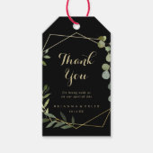 幾何学的金ゴールドブラックグリーン結婚ズ・サンキュー ギフトタグ (正面)