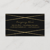 幾何学的金ゴールドブラックフォイルの輝き/斑点 名刺 (裏面)