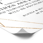 幾何学的金ゴールドブルゴーニュ赤面フローラオープンバー記号 ポスター (角)