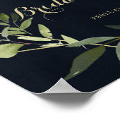 幾何学的金ゴールドブルーグリーンブライダルシャワーへようこそ ポスター (角)