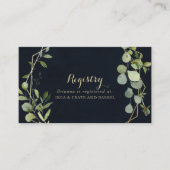 幾何学的金ゴールドブルーグリーン結婚ズのギフトレジストリ エンクロージャーカード (正面)