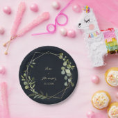 幾何学的金ゴールドブルーグリーン結婚紙プレート ペーパープレート (パーティー)