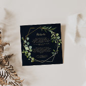 幾何学的金ゴールドブルーグリーン結婚詳細 エンクロージャーカード