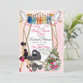 幾何学的金ゴールドベビーシャワー招待状 サンキューカード (スタンド正面)