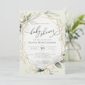 幾何学的金ゴールドベビーシャワー招待状 招待状 (スタンド正面)