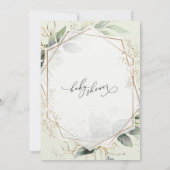 幾何学的金ゴールドベビーシャワー招待状 招待状 (裏面)